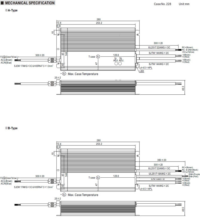 Meanwell HLG-600H-48 price and datasheet HLG-600H-48 HLG-600H-48A HLG-600H-48B HLG-600H-48AB ac dc led driver YCICT