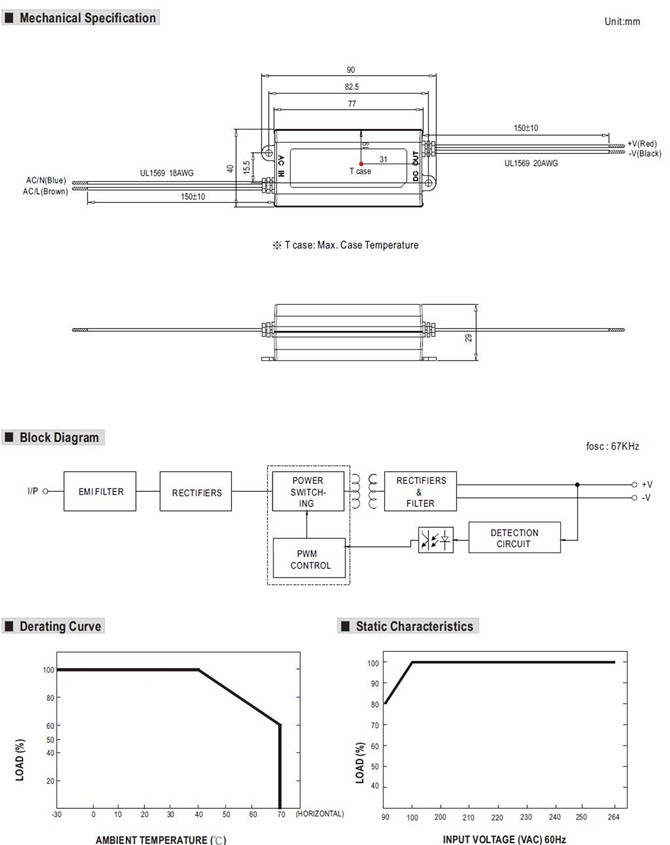 Meanwell APC-16-700 Mechanical Diagram Meanwell APC-16-700 price and specs 16W AC/DC constant current mode single output LED power ycict