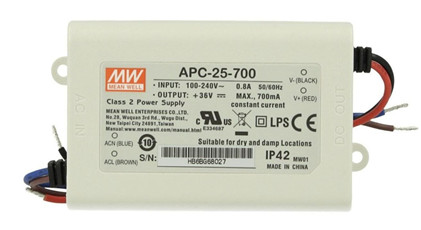 Meanwell APC-25-700 Meanwell APC-25-700 price and specs 25W AC/DC constant current mode single output LED power ycict