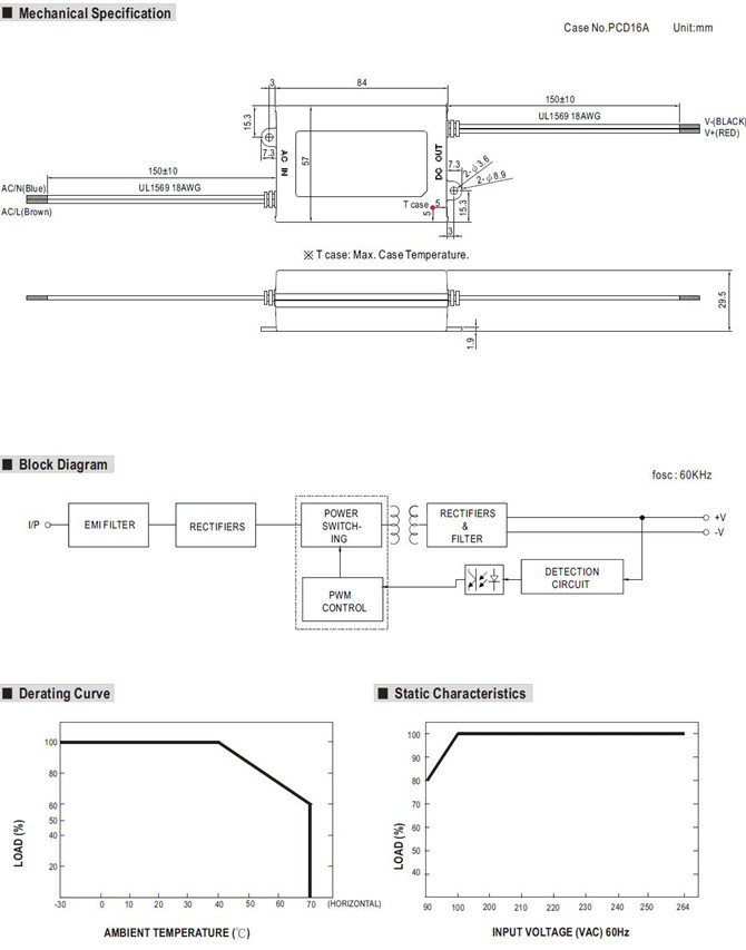 Meanwell APC-35 Series Mechanical Diagram Meanwell APC-35 Series price and specs meanwell ap ycict