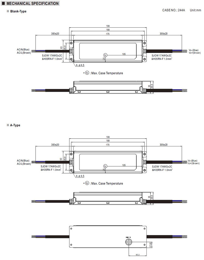 Meanwell ELG-100-C700 Mechanical Diagram Meanwell ELG-100-C700 new and origiinal elg-100 ycict