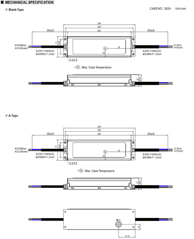 Meanwell ELG-200-C2100 Mechanical Diagram Meanwell ELG-200-C210 price and specs 200W LED AC/DC driver ycict