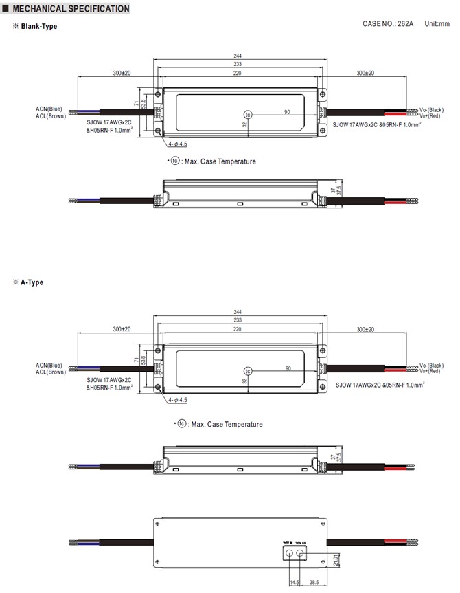 Meanwell ELG-240 Series Mechanical Diagram Meanwell ELG-240 PSeries price and specs ycict