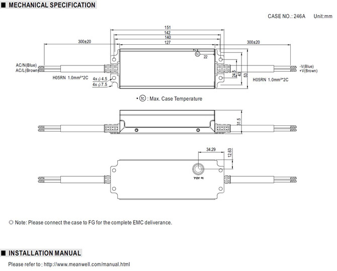 Meanwell FDL-65 Series Mechanical Diagram Meanwell FDL Series price and specs ycict