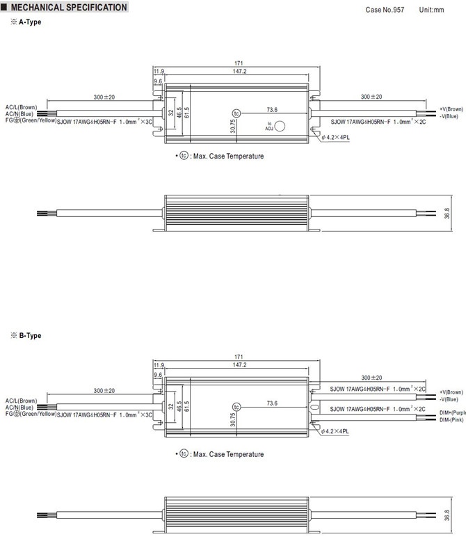 Meanwell HLG-60H-C 70W Constant Current Mode LED Driver ycict