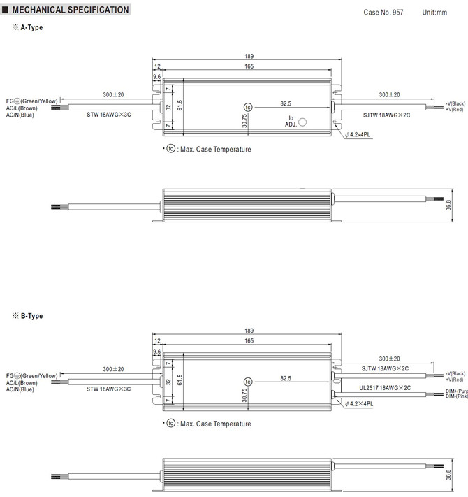 Meanwell HVGC-65-500 price and specs Constant Current ac dc LED Driver Power supply HVGC-65-500 A B AB D IP65 IP67 YCICT