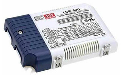 Meanwell LCM-60U Price and Specs Multiple-Stage Constant Current Mode LED Driver Plastic housing 50W PFC class 2 YCICT