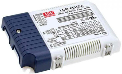 Meanwell LCM-60UDA Price and specs 55W Multiple-Stage Constant Current Mode LED Driver Plastic housing PFC class 2 YCICT