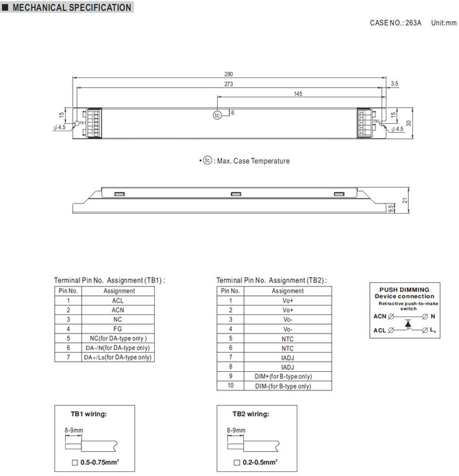 Meanwell LDC-35 price and specs 35W Constant Power Linear mode AC/DC LED Driver Flicker Free Metal housing design YCICT