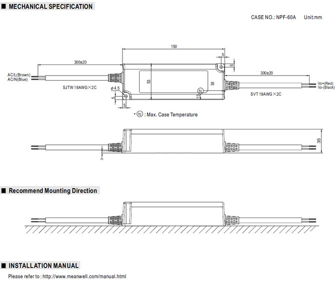 Meanwell NPF-60-24 Price and Specs Constant Current and Voltage LED Driver NPF-60-12/15/20/24/30/36/42/48/54 PFC YCICT