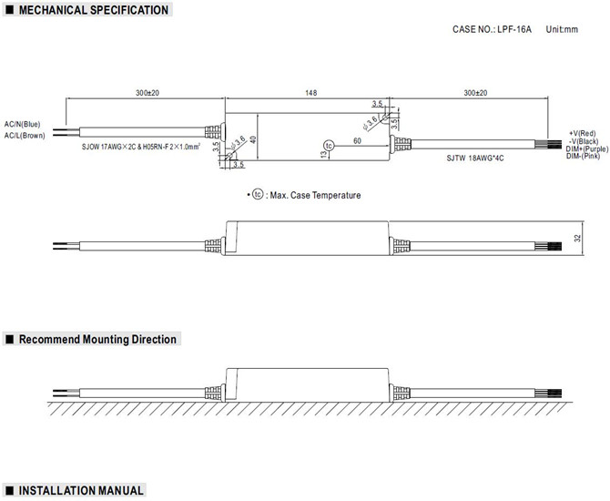 Meanwell LPF-16D-54 Price and datasheet Constant Current Mode AC/DC LED driver LPF-16D-12/15/20/24/30/36/42/48/54 YCICT