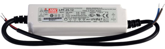 Meanwell LPF-25-12 price and specs 25W Constant Voltage and Constant Current AC/DC LED Driver with PFC YCICT