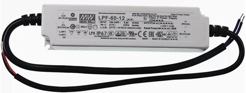Meanwell LPF-60-12 price and specs Constant Voltage and Constant Current AC/DC LED Power 60W with PFC IP67 YCICT