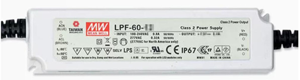 Meanwell LPF-60-24 price and specs 60W Constant Voltage and Constant Current AC/DC LED Power with PFC IP67 YCICT