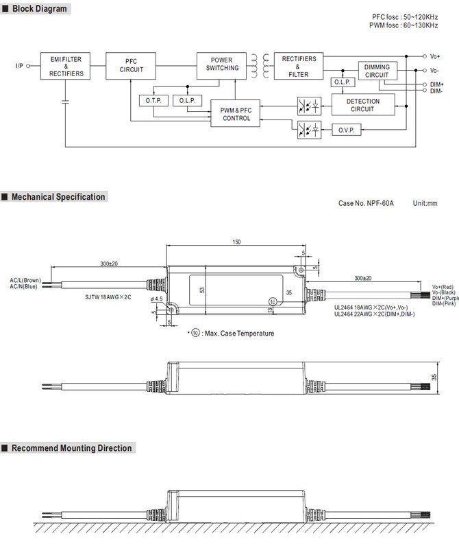 Meanwell PWM-40 Price and specs Constant Voltage PWM Output 40W LED Driver PWM-40-12 PWM-40-24 PWM-40-36 PWM-40-48 YCICT