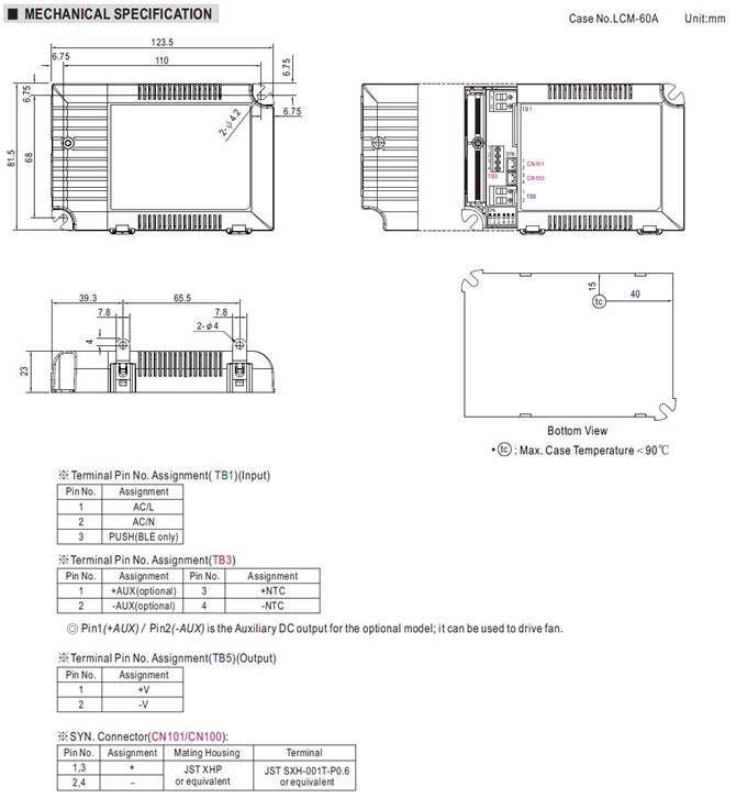 Meanwell LCM-60 Price and Specs Wireless Lighting Constant Current LED Driver LCM-60 BLE LCM-60 TY1 LCM-60 SVA 60W YCICT