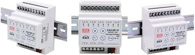 Meanwell KAA-8R-S Price and Specs KNX Universal Actuator KAA-8R-16S KAA-8R-10S compact size 8 channel 16a 10a YCICT