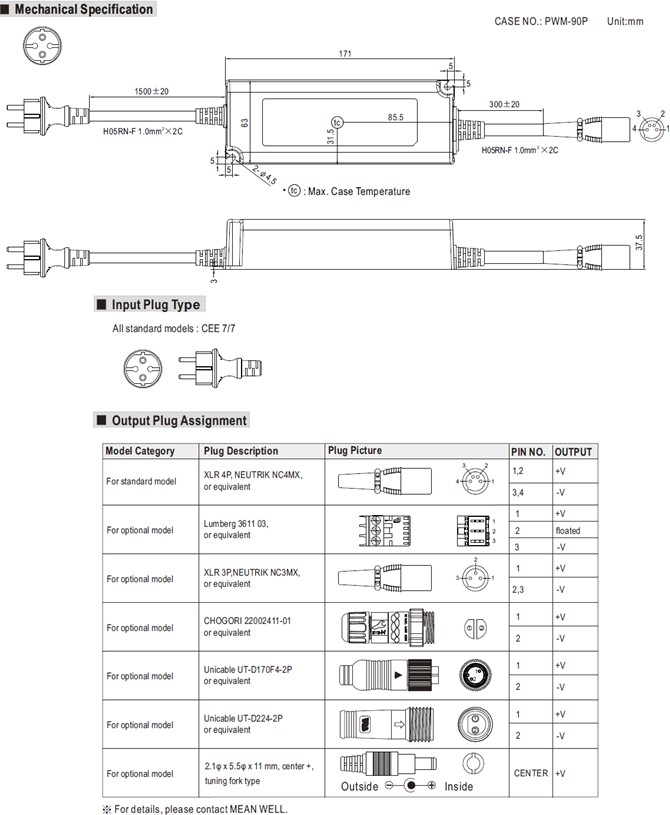 Meanwell OWA-90E-42 price and datasheet 90W Single Output Adaptor 2.15a PFC OWA-90E-12 15 20 24 30 36 42 48 54 YCICT