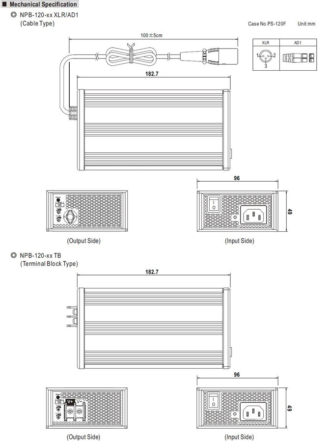 Meanwell NPB-120-24 Price and Specs 120W Compact Size Wide Output Range Charger NPB-120 NPB-120-12 NPB-120-48 PFC YCICT