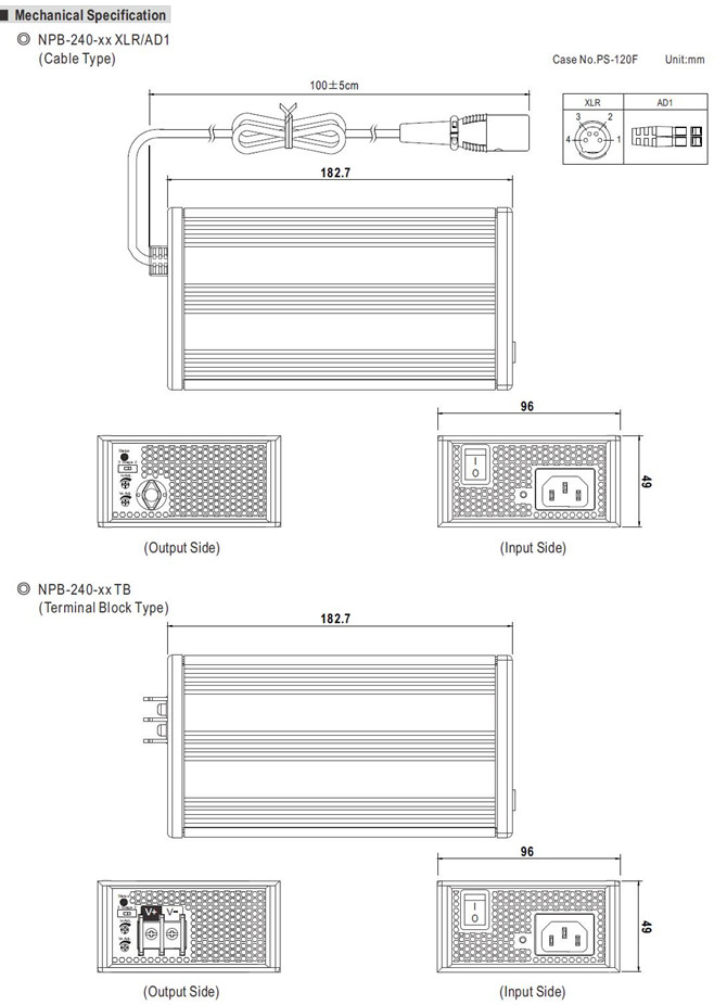 Meanwell NPB-240 Price and Datasheet 240W Compact Size Wide Output Range Charger NPB-240-12 NPB-240-24 NPB-240-48 YCICT