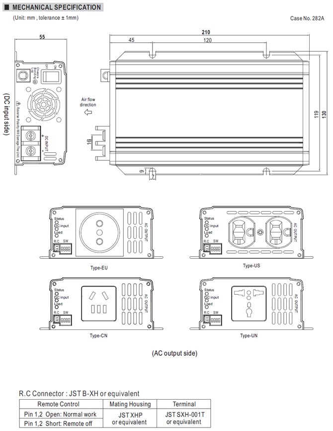 NTS-450 Meanwell Power Supply 450W True Sine Wave DC-AC Inverter NTS-450-112 NTS-450-124 NTS-450-148 NTS-450-212 YCICT