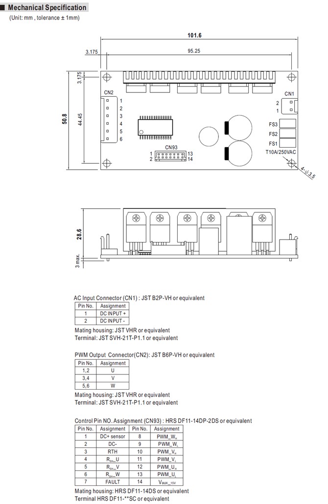 VFD-150P-48 Meanwell 150W 48V DC Input Variable Frequency Drive Module VFD Series 4x 2 miniature size good price YCICT
