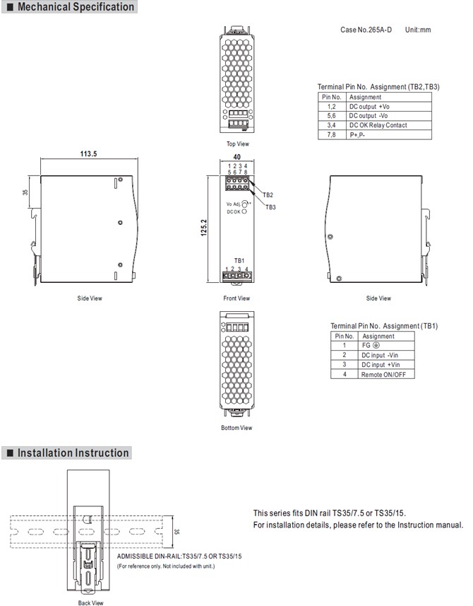 Meanwell DDR-240C price and datasheet 240W DIN Rail DC-DC Converter DDR-240C-24/48 DDR-240B-24/48 DDR-240D-24/48 YCICT