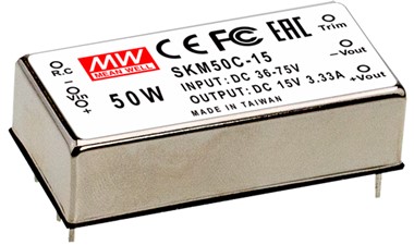 SKM50-05 Meanwell Power Supply 50W DIP package DC-DC Regulated Single Output Converter SKM50 SKM50-12 SKM50-15 YCICT 