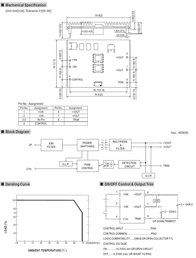 NSD15-48S Meanwell Power Supply 15W DC-DC Single Output NSD15-48S3 NSD15-48S5 NSD15-48S12 NSD15-48S15 NSD15-S YCICT