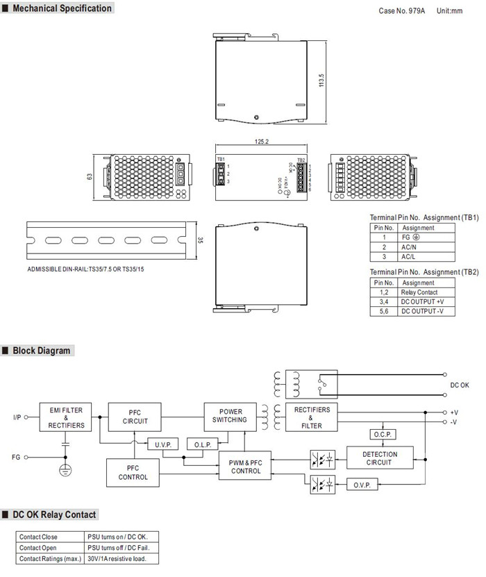Meanwell NDR-240 price and datasheet 240W AC/DC Single Output Industrial Din Rail power supply with PFC YCICT