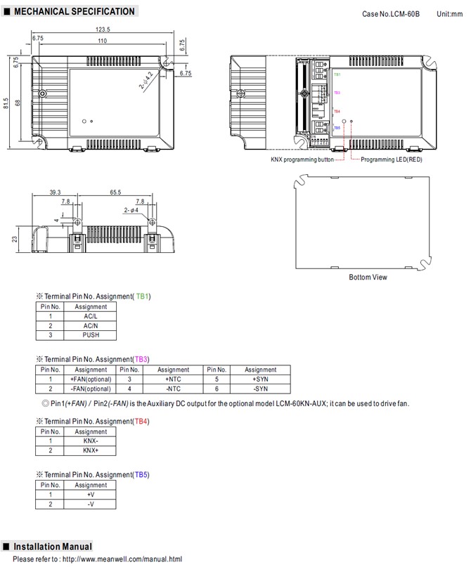 Meanwell LCM-60KN price and specs 60W Multiple-Stage Constant Current LED Driver KNX/EIB protocol support EL YCICT