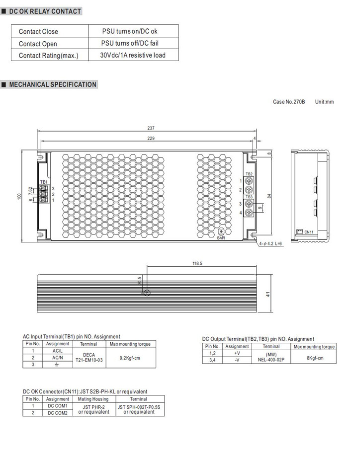 Meanwell UHP-750-48 Mechanical Diagram