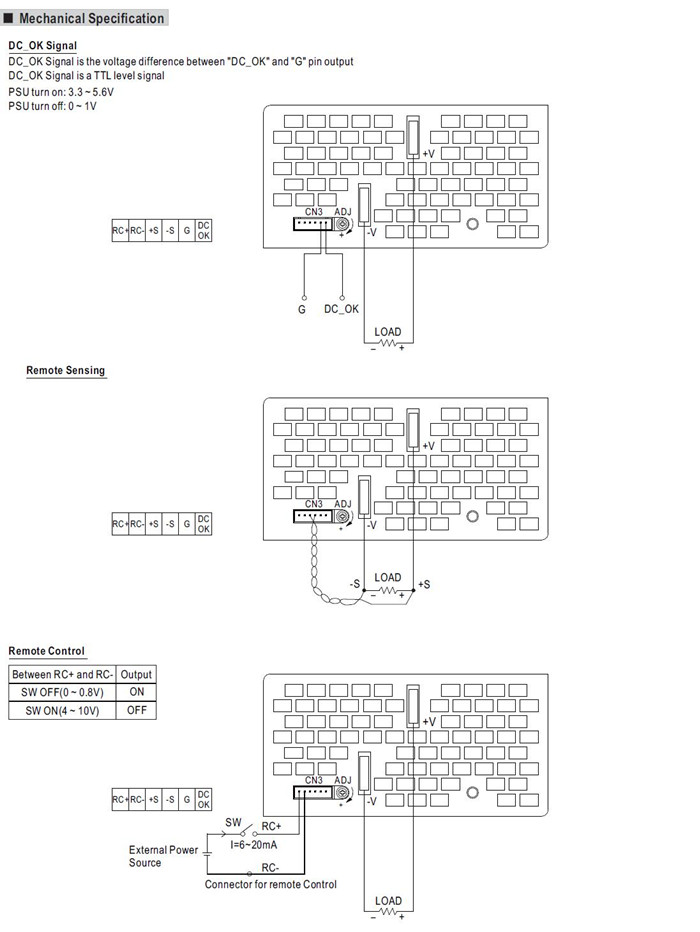 Meanwell SE-1000-24 Mechanical Diagram