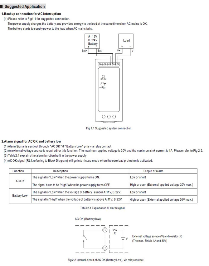 Meanwell DRC-60A Mechanical Diagram